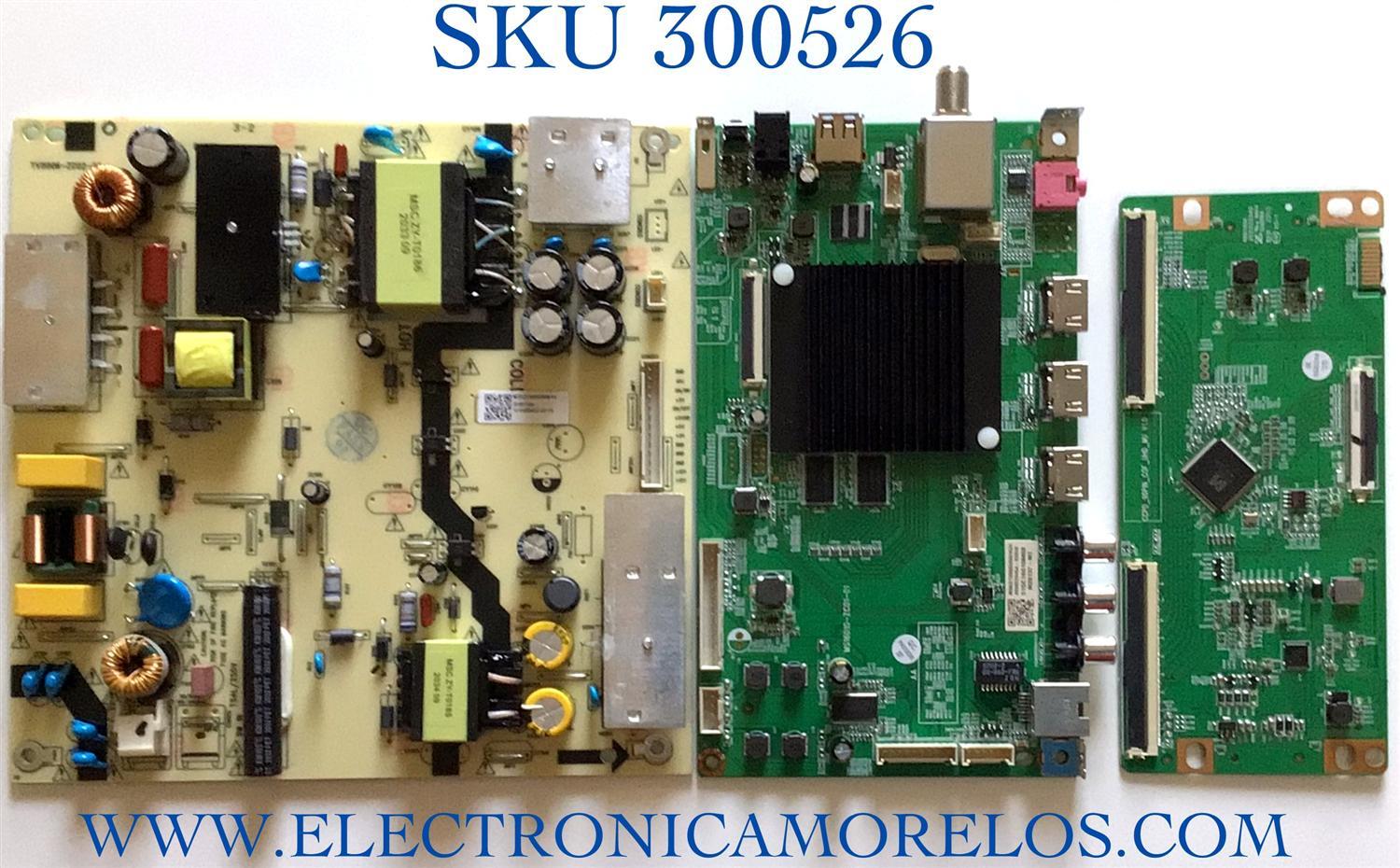 KIT DE TARJETAS PARA TV ONN·ROKU TV 4K SMART TV (50) / MAIN MS16010-ZC01-01 / 515C16010M08 / 2E01413C0 / T-CON CCPD_96PIN_C0F_UHD_MU / 513C4952M01 / 102P2E3372A0 / FUENTE TV5006-ZC02-02 / 303C500606J / E021M460-B2 / PANEL CC500PV3D / MODELO 100012585